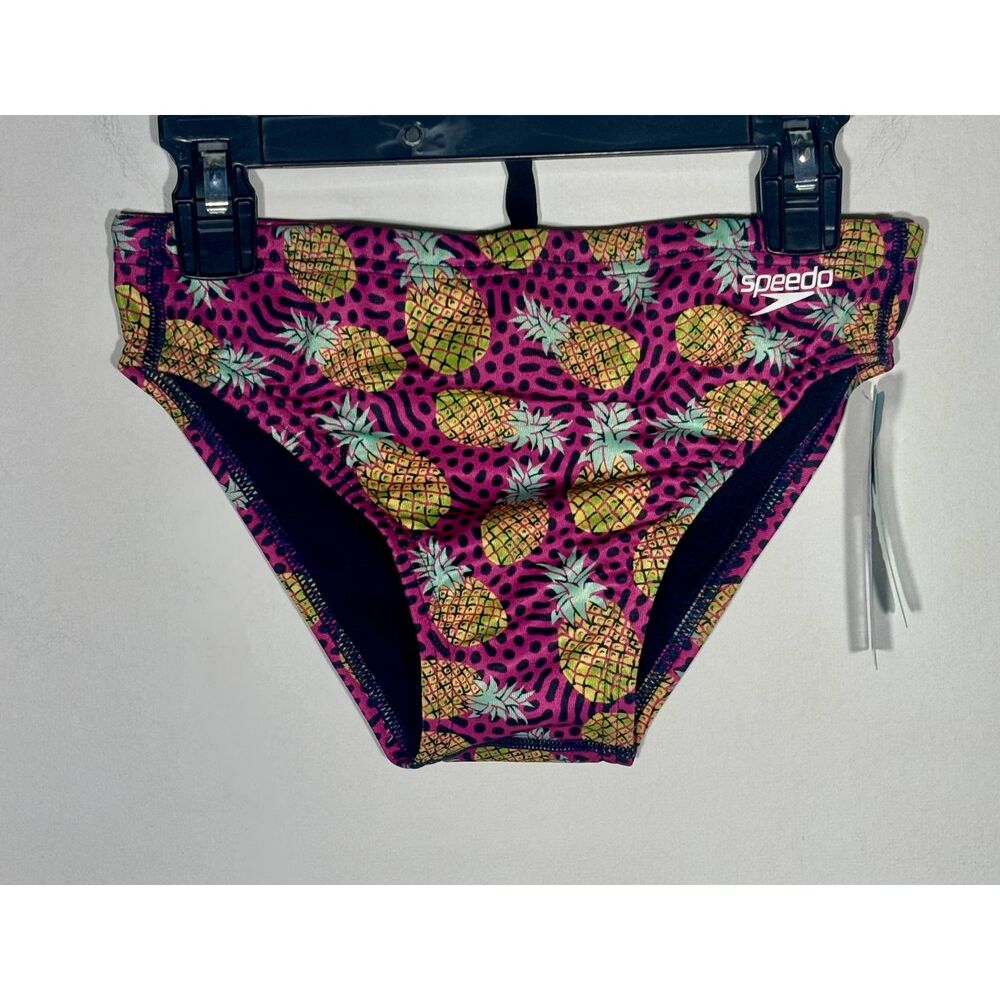 Speedo Endurance Eco Swim Brief Men's Size 28 Pineapple Party Print NWT